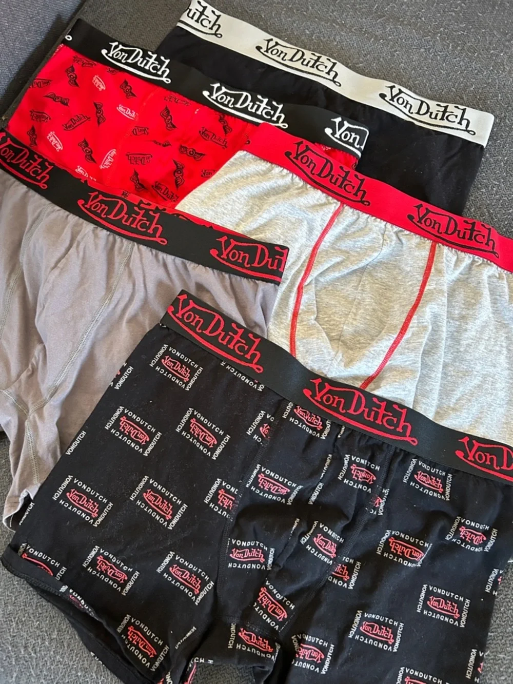 Von Dutch Men’s Boxer Briefs in Red, Black, Gray - Picture 2 of 5